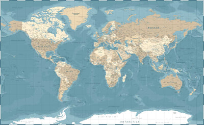 Mapa Mundi Azul